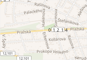 Pražská II v obci Úvaly - mapa ulice