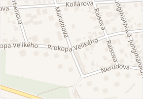 Prokopa Velikého v obci Úvaly - mapa ulice