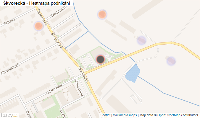 Mapa Škvorecká - Firmy v ulici.