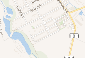 Slovenská v obci Úvaly - mapa ulice