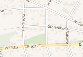 Štefánikova v obci Úvaly - mapa ulice