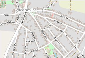 Rúdnická v obci Vacenovice - mapa ulice