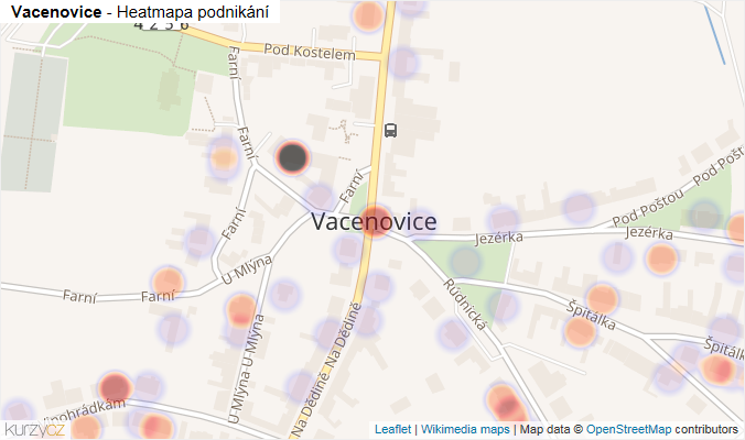 Mapa Vacenovice - Firmy v části obce.