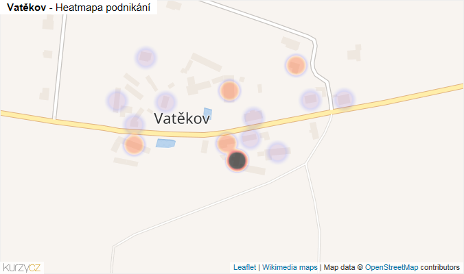 Mapa Vatěkov - Firmy v části obce.
