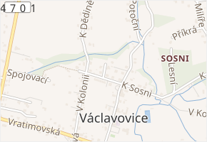 Boční v obci Václavovice - mapa ulice