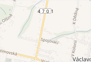 U Kostela v obci Václavovice - mapa ulice