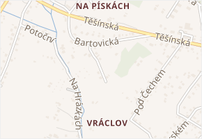 U Zahrádek v obci Václavovice - mapa ulice