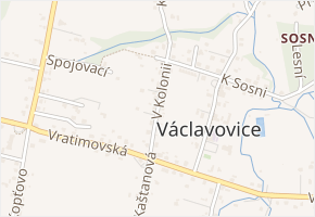 V Kolonii v obci Václavovice - mapa ulice