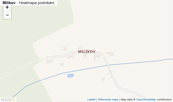 Mapa Milíkov - Firmy v části obce.
