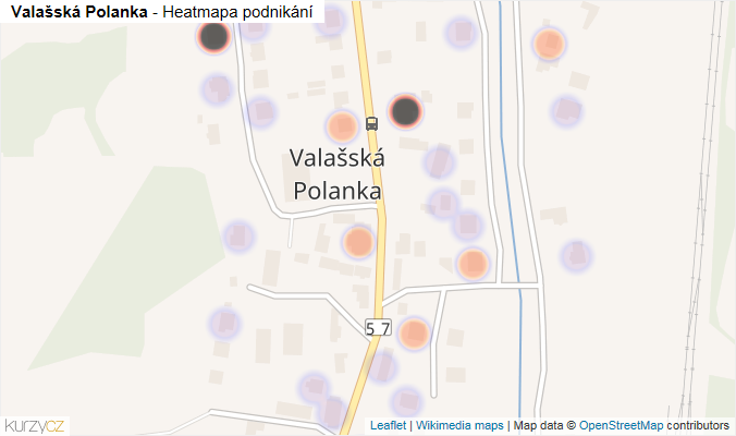 Mapa Valašská Polanka - Firmy v části obce.