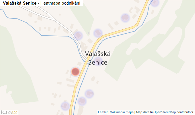 Mapa Valašská Senice - Firmy v části obce.