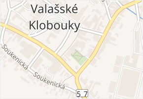 Baranica v obci Valašské Klobouky - mapa ulice