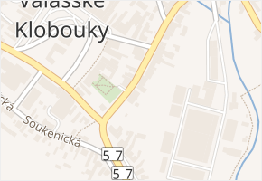 Československé armády v obci Valašské Klobouky - mapa ulice