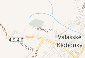 Hřbitovní v obci Valašské Klobouky - mapa ulice