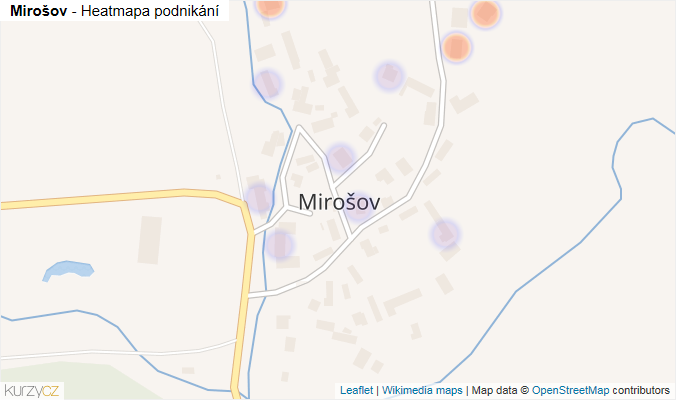 Mapa Mirošov - Firmy v části obce.