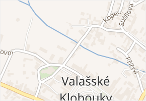 Partyzánská v obci Valašské Klobouky - mapa ulice