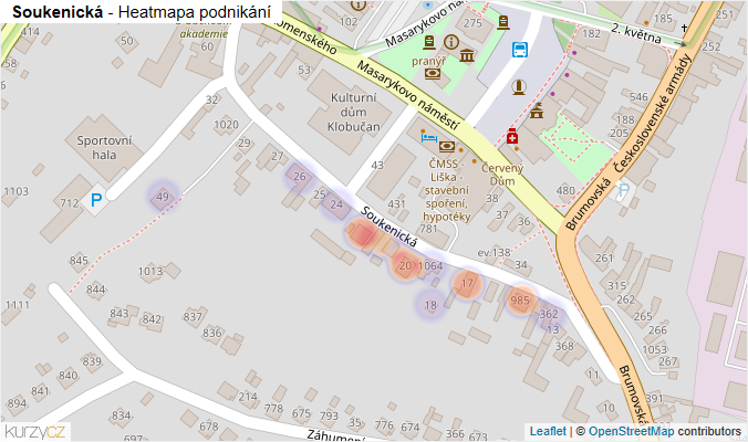 Mapa Soukenická - Firmy v ulici.