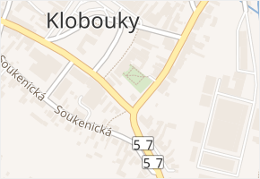 Stráně v obci Valašské Klobouky - mapa ulice