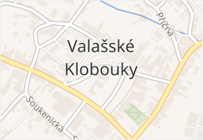 Valašské Klobouky v obci Valašské Klobouky - mapa části obce