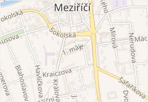 1. máje v obci Valašské Meziříčí - mapa ulice