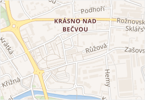 Boženy Němcové v obci Valašské Meziříčí - mapa ulice