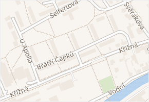 Bratří Čapků v obci Valašské Meziříčí - mapa ulice