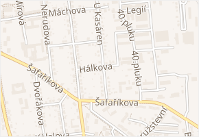Hálkova v obci Valašské Meziříčí - mapa ulice