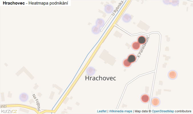 Mapa Hrachovec - Firmy v části obce.