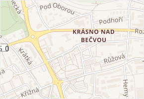Jičínská v obci Valašské Meziříčí - mapa ulice