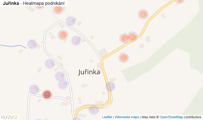 Mapa Juřinka - Firmy v části obce.