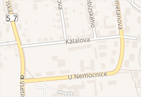 Kálalova v obci Valašské Meziříčí - mapa ulice