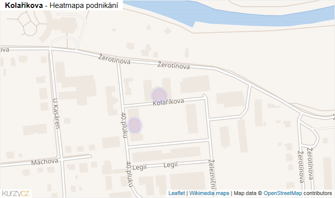 Mapa Kolaříkova - Firmy v ulici.