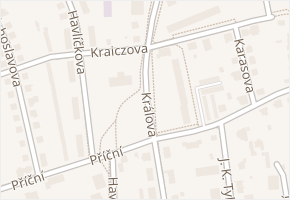 Králova v obci Valašské Meziříčí - mapa ulice