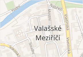 Křižanova v obci Valašské Meziříčí - mapa ulice