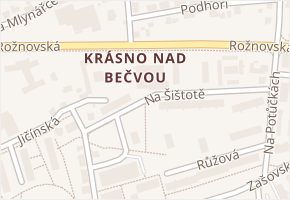 Na Šištotě v obci Valašské Meziříčí - mapa ulice