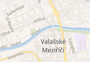 Nábřeží v obci Valašské Meziříčí - mapa ulice