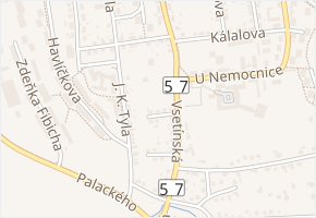 Pod Hvězdárnou v obci Valašské Meziříčí - mapa ulice
