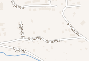 Šípková v obci Valašské Meziříčí - mapa ulice