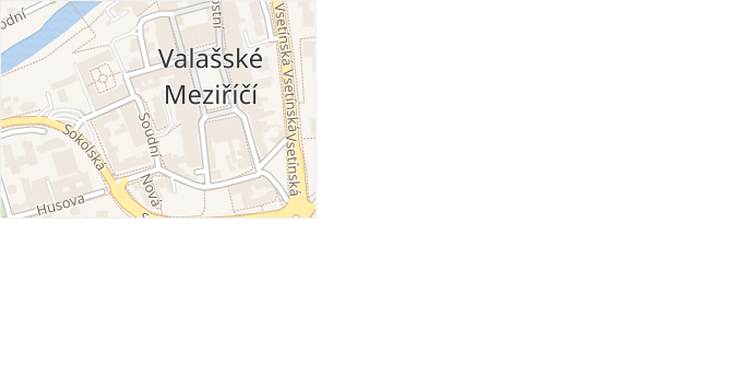 Soudní v obci Valašské Meziříčí - mapa ulice