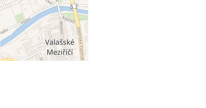 Stříbrná v obci Valašské Meziříčí - mapa ulice