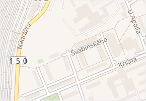 Švabinského v obci Valašské Meziříčí - mapa ulice