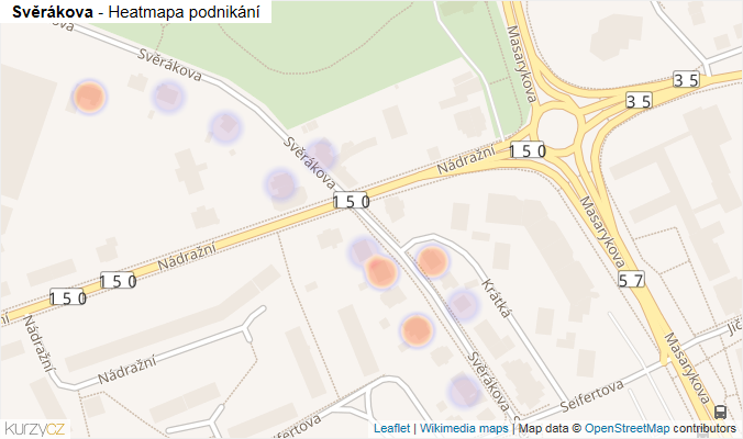 Mapa Svěrákova - Firmy v ulici.