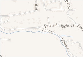 Výletní v obci Valašské Meziříčí - mapa ulice