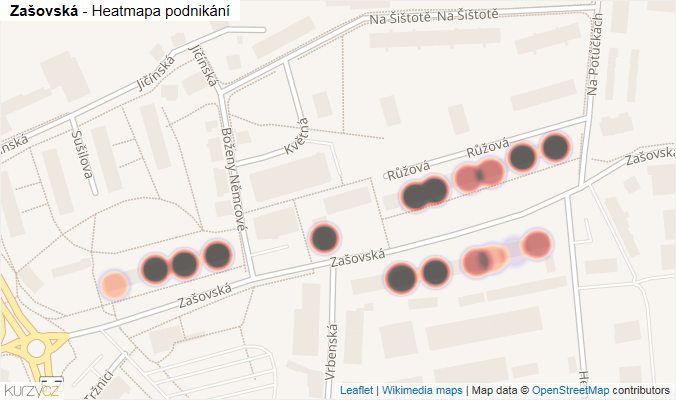 Mapa Zašovská - Firmy v ulici.