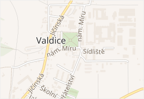 Náměstí Míru v obci Valdice - mapa ulice