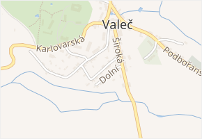 Horní v obci Valeč - mapa ulice