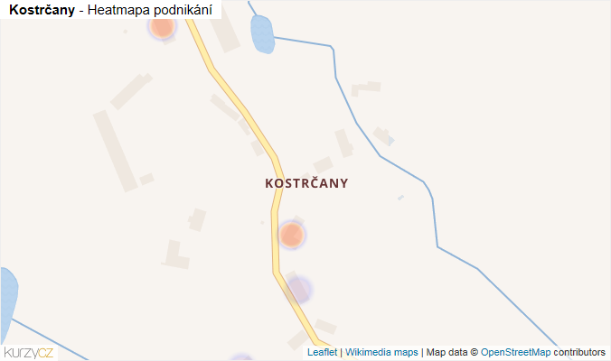 Mapa Kostrčany - Firmy v části obce.