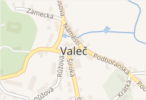 Valeč v obci Valeč - mapa části obce