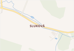 Sluková v obci Valkeřice - mapa části obce