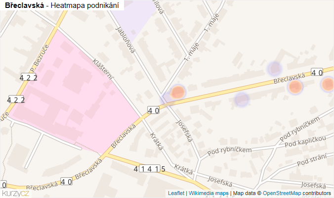 Mapa Břeclavská - Firmy v ulici.